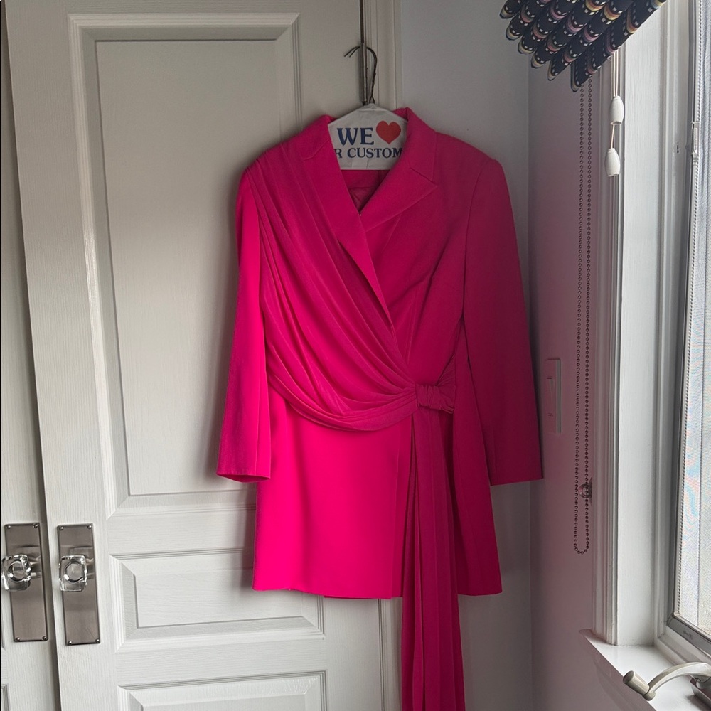 BCBGMaxAzria Hot Pink Draped Mini Dress